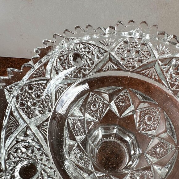 Antique Glass Pedestal Compote 7.5" - Picture 4 of 9